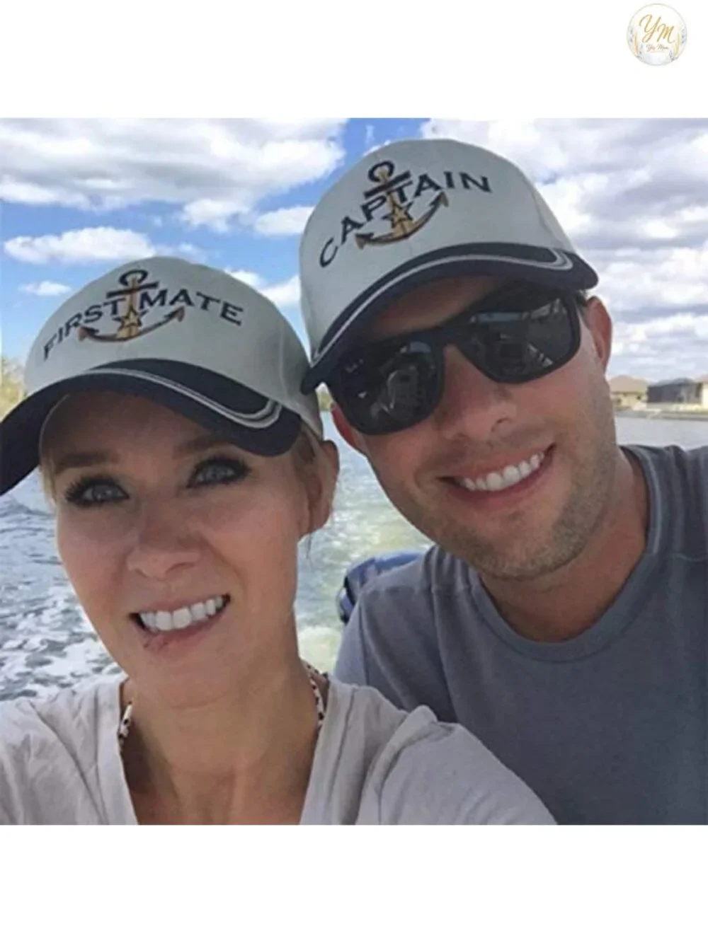 Matching Captain & First Mate Baseball Caps, Embroidered, Cotton, Adjustable